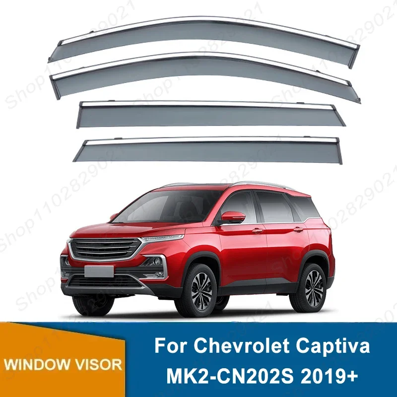 4Pcs Window Visor For Chevrolet Captiva MK2-CN202S 2019+ Weathershield Sun Rain Deflector Guard Car Window Deflector 2020 2021
