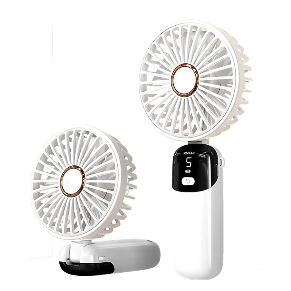 

HGHO Handheld Mini Fans, Foldable Portable Fans, USB Rechargeable Fans are A Must-Have for Summer,White