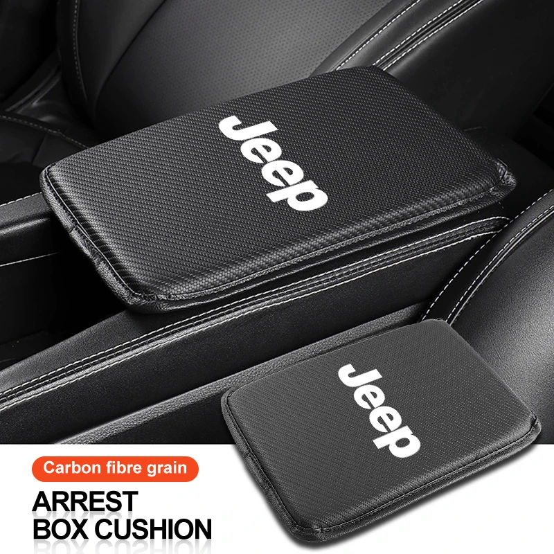 

Car Armrest Box Mats Leather Center Console Cover Interior Accessories For JEEP Cherokee WK WK2 KJ KK KL Commander XK Renegade