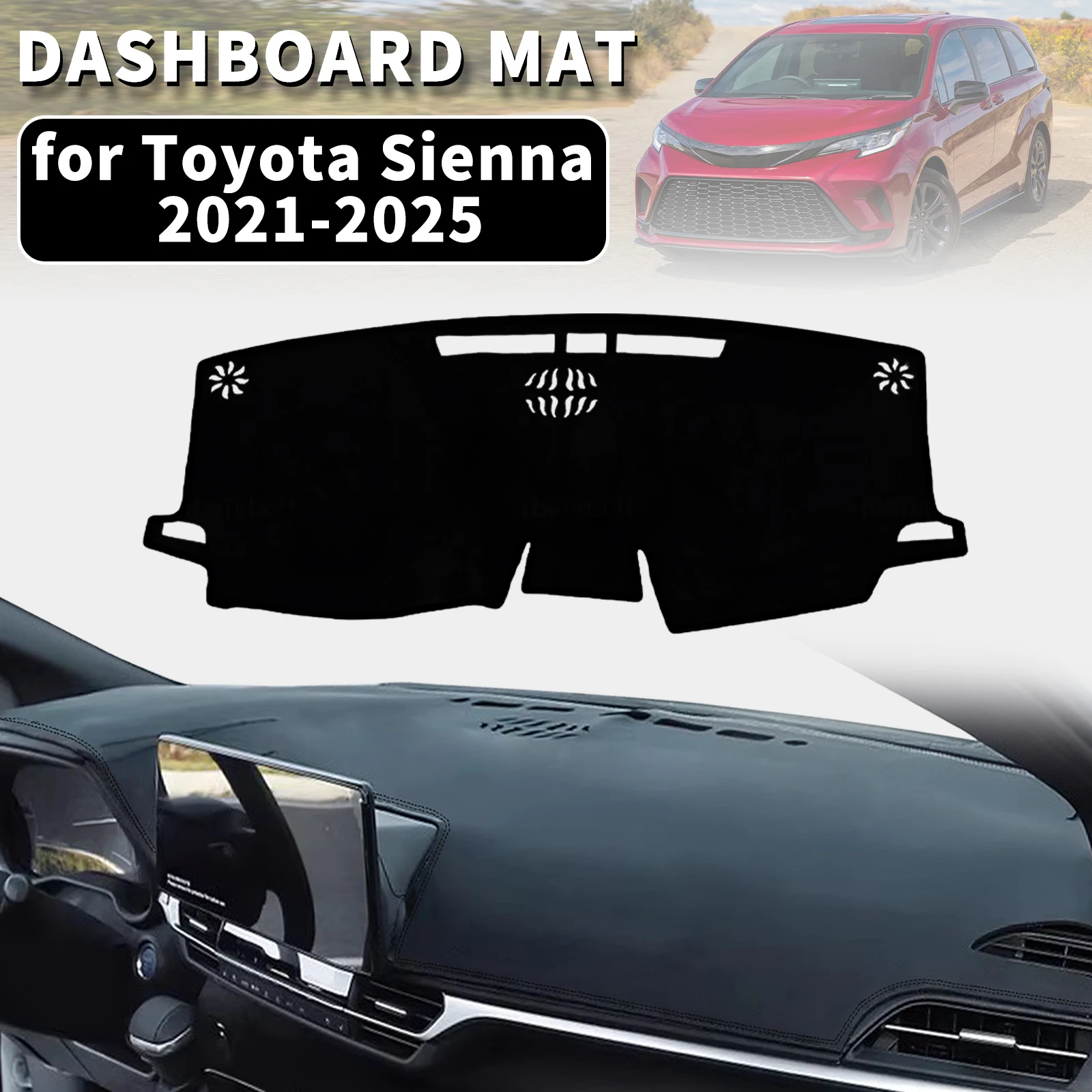 

for Toyota Sienna 2025 2024 2023 2022 2021 XL40 Dashmat Dashboard Cover Dash Mat Anti-UV Sun Shade Carpet Pad Styling Protector