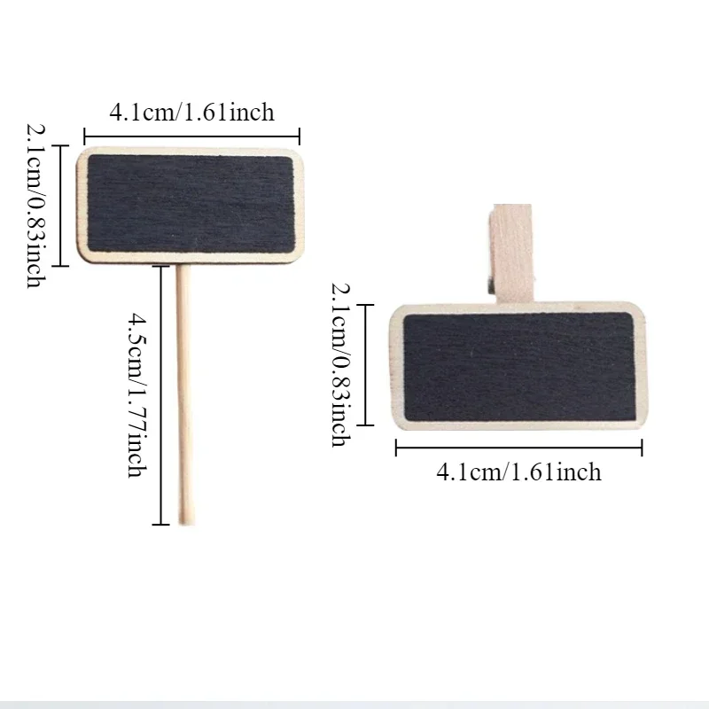 10Pcs Display Price Tag Mini Wooden Small Blackboard Clip Insert Sign Sticky Note Clip Mini Photo Clip Small Blackboard