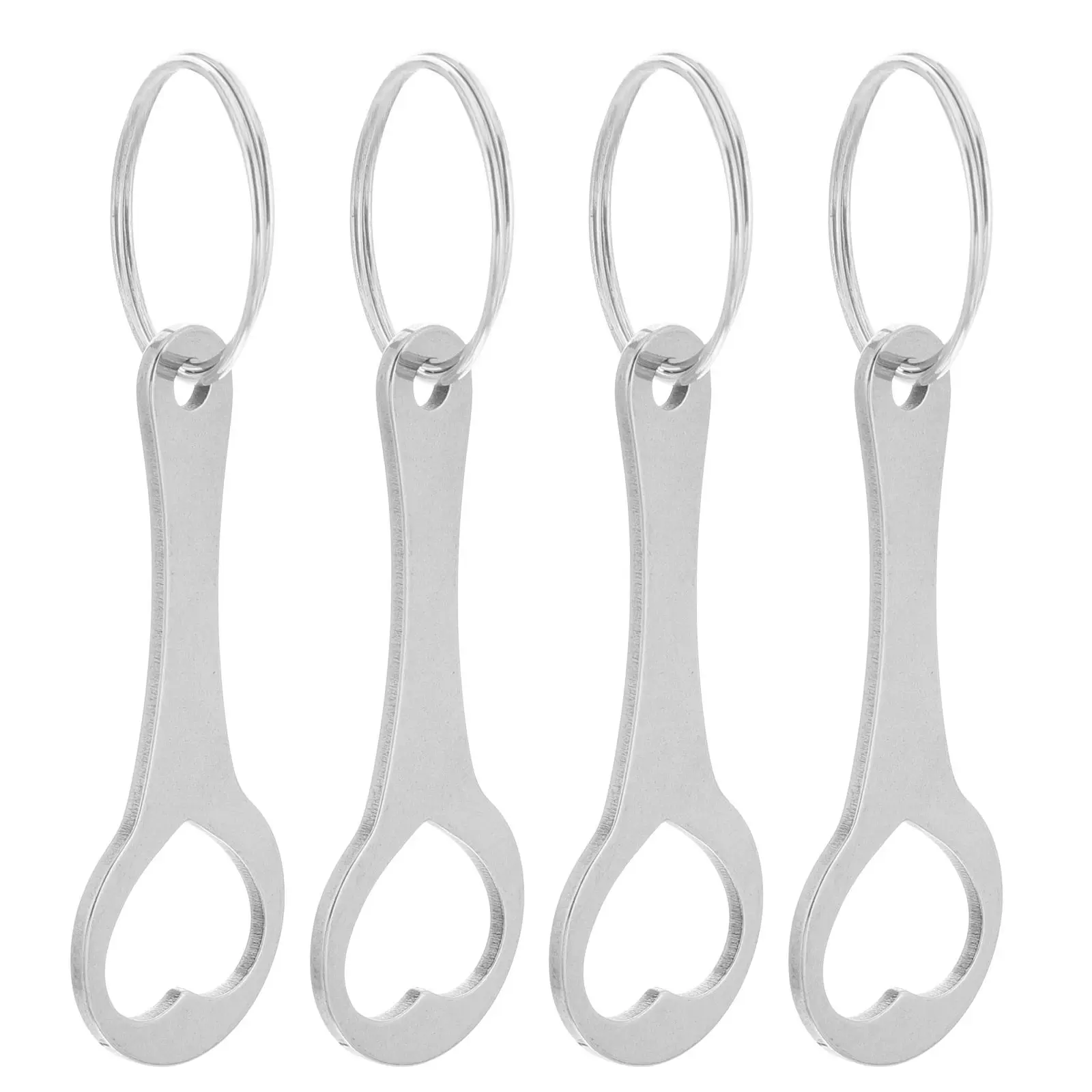 4Pcs Rust-Resistant Stainless Steel Shopping Cart Token Keychain Secure Trolley Token Keyring for Supermarket Cart Release