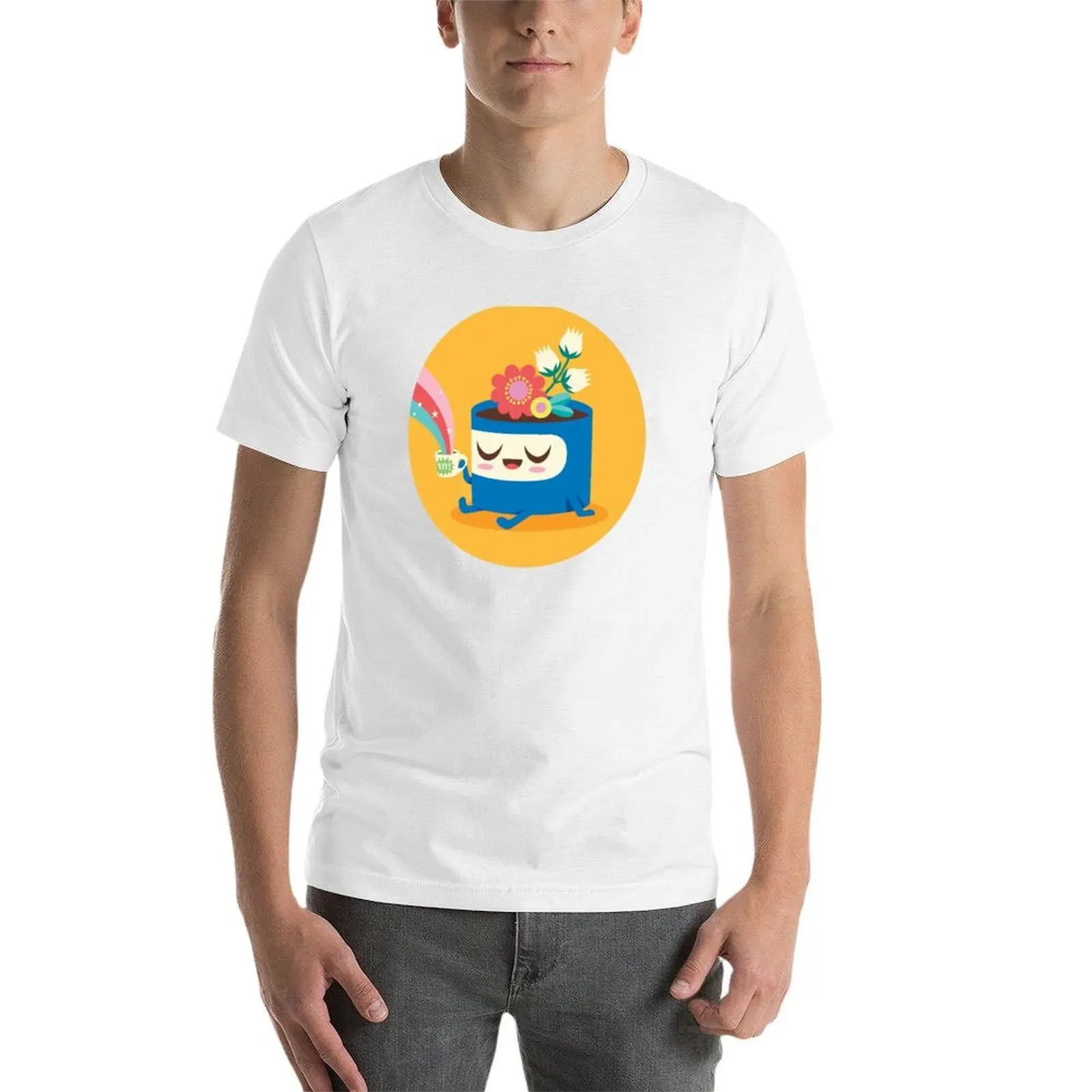 Flower Pot Head and Magic Tea T-Shirt man t shirt graphic graphic t shirts for man funny t shirts