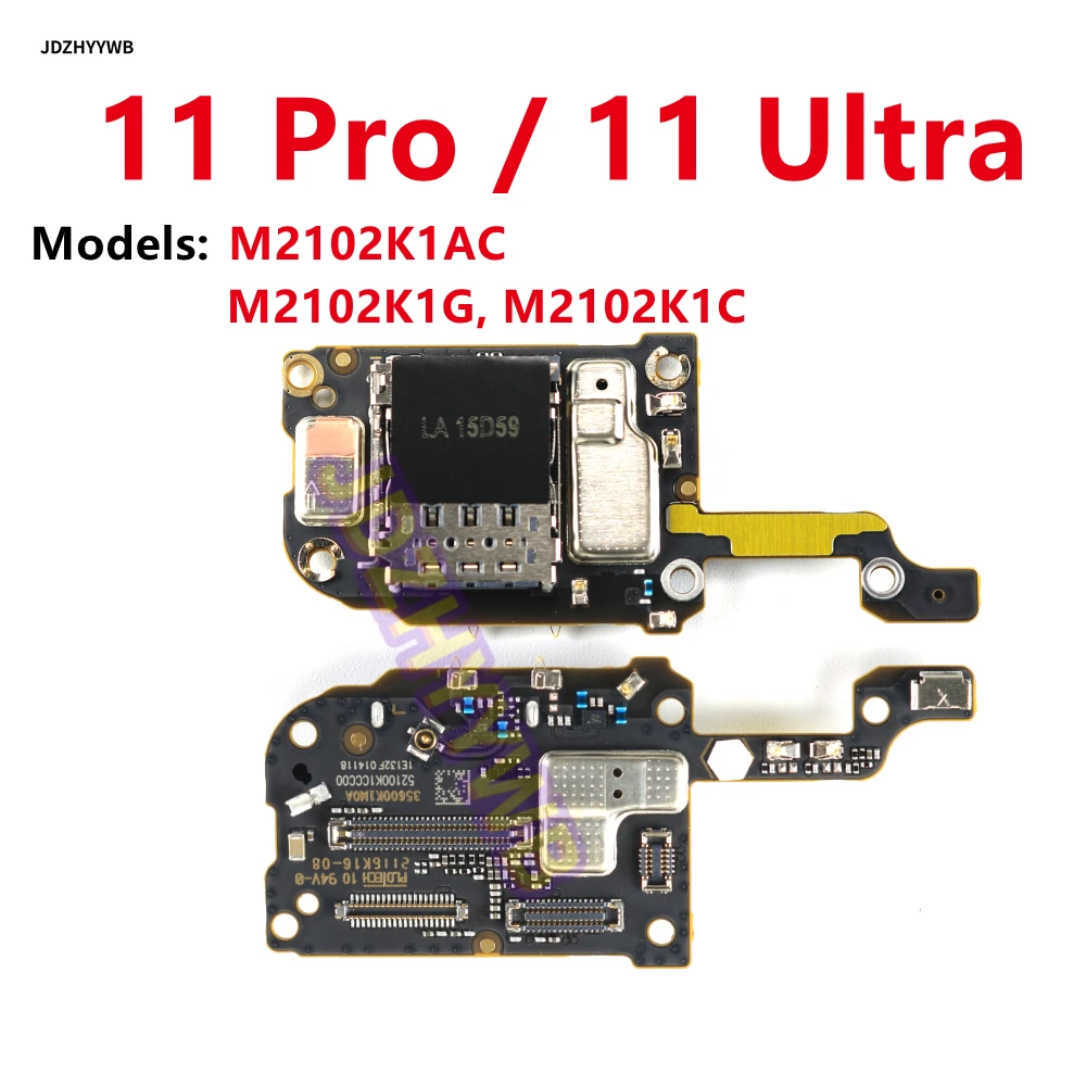 1PCS SIM Card Reader Holder Microphone Mic Module Connector PCB Board Flex Cable For Xiaomi Mi 11 Pro / 11 Ultra