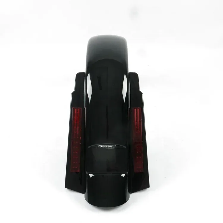Black Rear Fender Stretched Extended double blocked with led light For Harely Davidson touring motorcycle 1997-2008