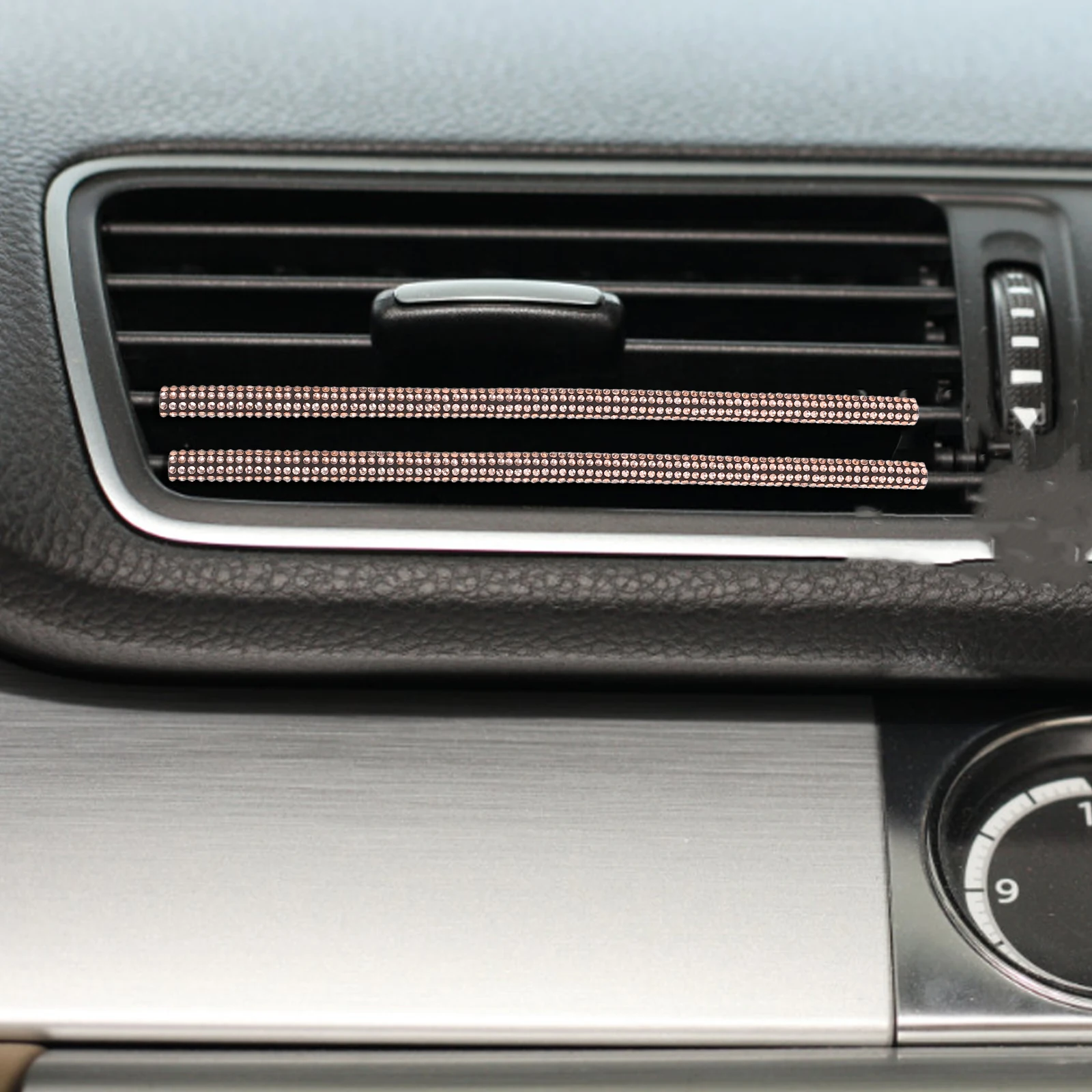 

2pcs Car Air Conditioning Outlet Decorative Strip Trim Vent Trims Accessories Interior Stylish Durable Soft Hose Clamp Tool