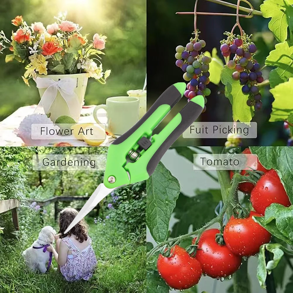 1 Set 6.5 Inch Garden Scissors，Garden Pruning Shears，Non-slip Labor-saving Flower Branch Branch Shears，Stainless Steel Shears