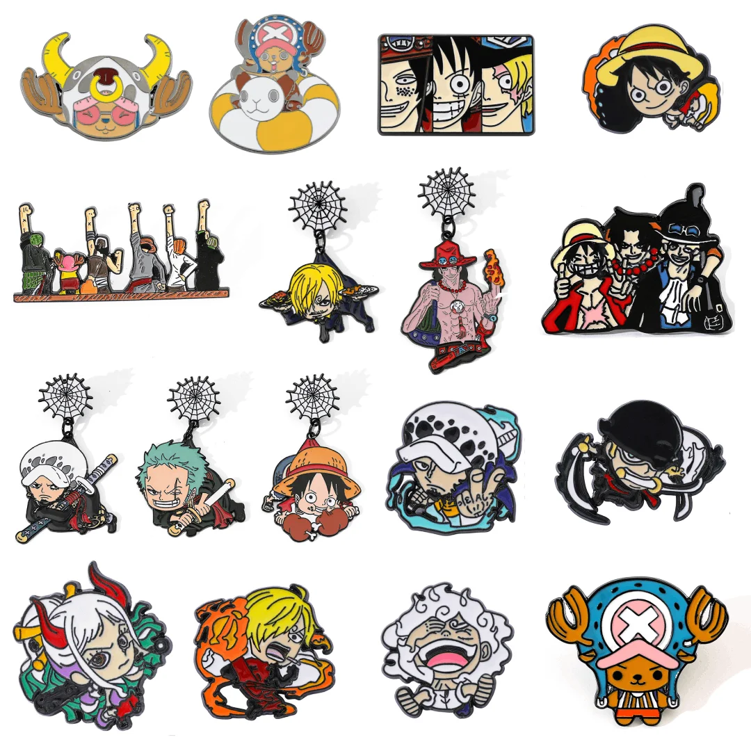 Heißblütige Anime-Broschen: Luffy, Zoro, Ace, Sunny – Rucksack- und Kleidungsanstecker, Broschen, Pins, Geschenke