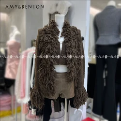 2024 Early Spring New Fashion Retro Pure Desire Special-Interest Design Knitted Woolen Sweater Slim Fit Ins Top Cardigan Jackets