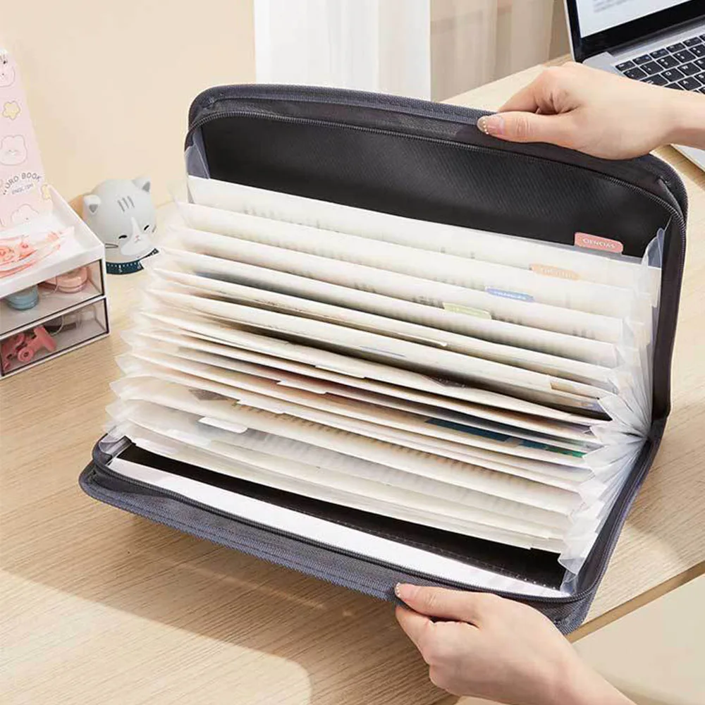 

Органайзер для документов типа «аккордеон» с надежной молнией, расширяющаяся папка на 13 отделений с передним карманом для ручек, школьные и офисные принадлежности