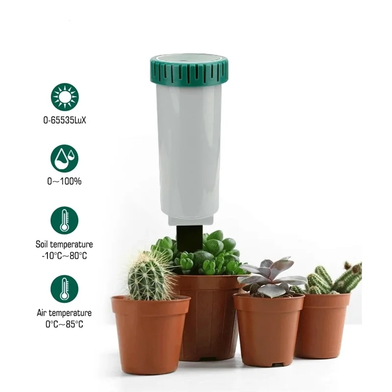 Zigbee Smart 4 In 1 Soil Tester Sunlight/Temp/Moisture Meter Earth Humidity Sensor Remote Control Monitor For Gardening Durable