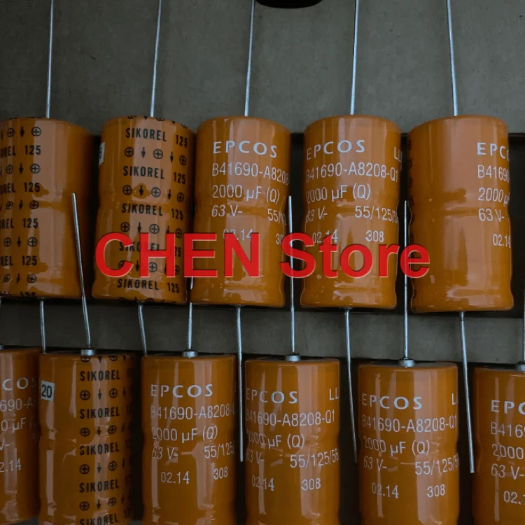 4PCS/10PCS original EPCOS B41690 2000UF 63V 21X40MM SIKOREL 125 axial electrolytic capacitor B41690A8208Q1 free shipping