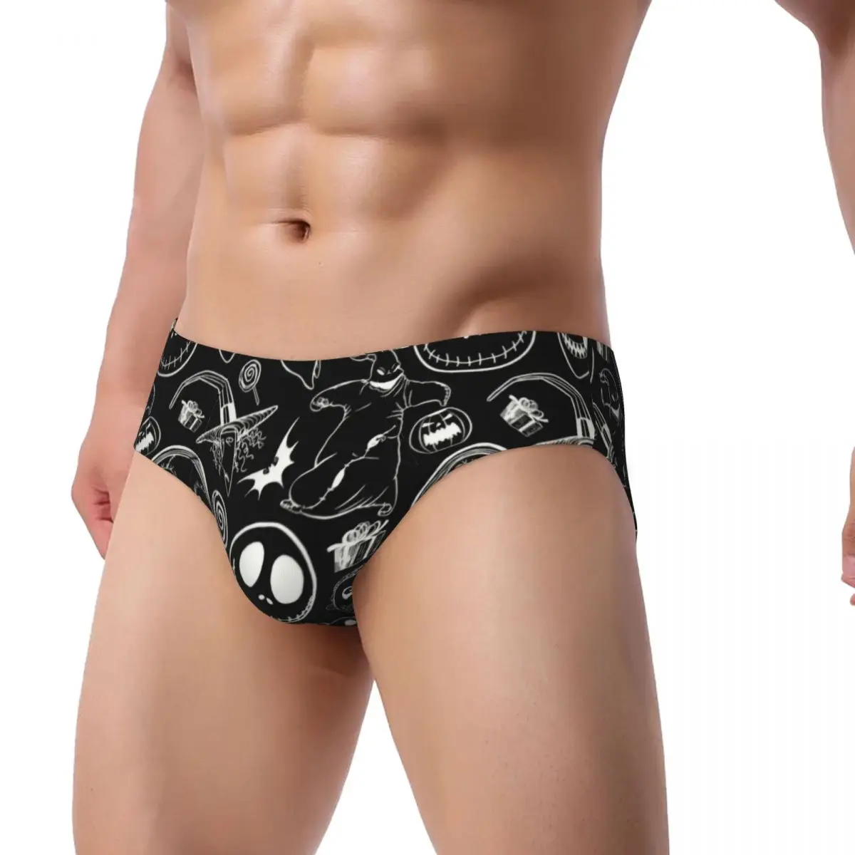 Custom The Nightmare Before Christmas Briefs Underwear Mens Comfortable Stretch Underpants image 2