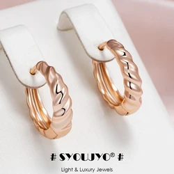 SYOUJYO Rounded Earrings For Women 585 Rose Gold Color Daily Wear Jewellery Holiday Gift