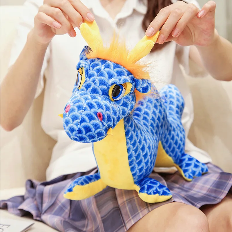 New 2024 Chinese Dragon Plush Toy Cartoon Stuffed Animal Dinosaur Doll Anime Soft Kids Toys for Girls Boys Children Gifts