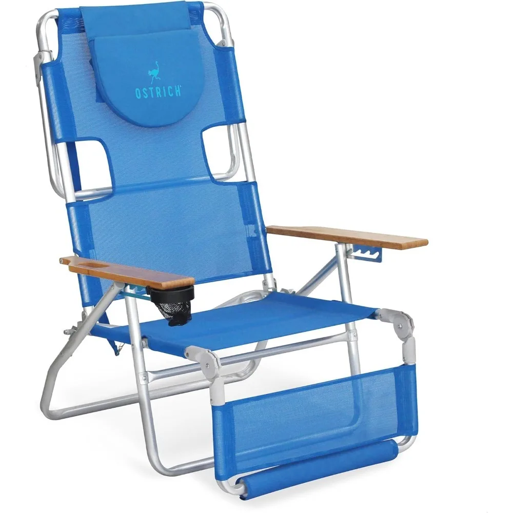 

3N1 Lightweight Lawn Beach Reclining Lounge Chair with Footrest, Outdoor Furniture for Patio, Balcony, Backyard, or Porch, Blue