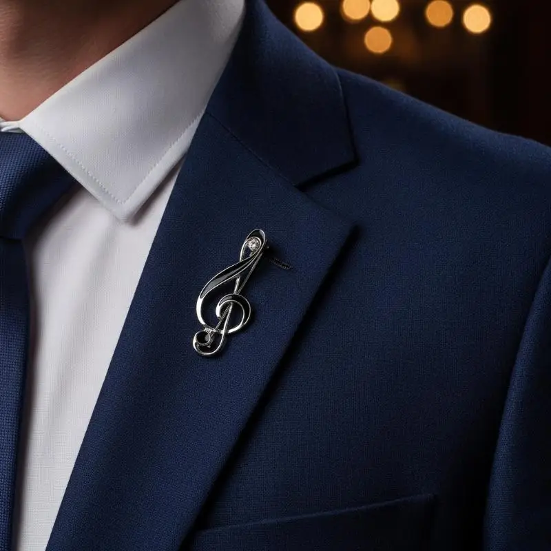 Music Note Enamel Metal Brooch, Musical Symbol Lapel Pin for Women, Suit Scarf Decorative Jewelry, Ideal Gift for Music Lovers