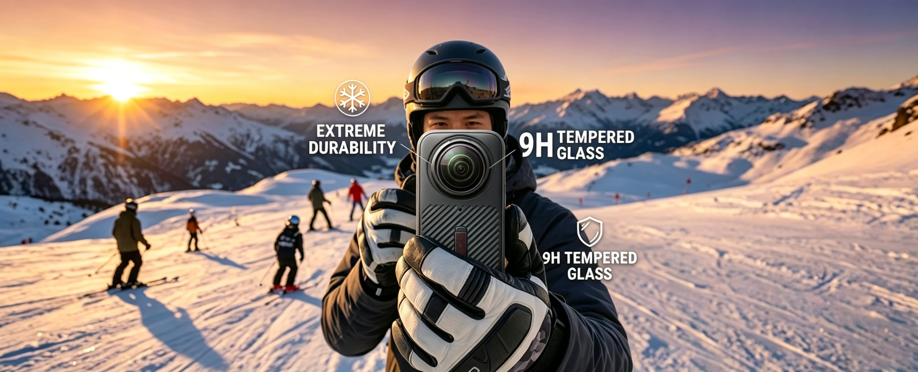 MORUS Sportkamera-Objektiv für Insta360 X4 Action-Kamera, Schwarz, Kompatibel mit Insta360 X4, Ersatzteil-Zubehör, Brille – Detail 1