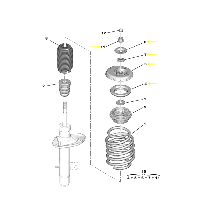 5031F2 For Peugeot207 208 2008 301 Citroen C3 Picasso C4 DS3 Front Suspension Strut Top Mount Bearing Shock absorption Kit503527