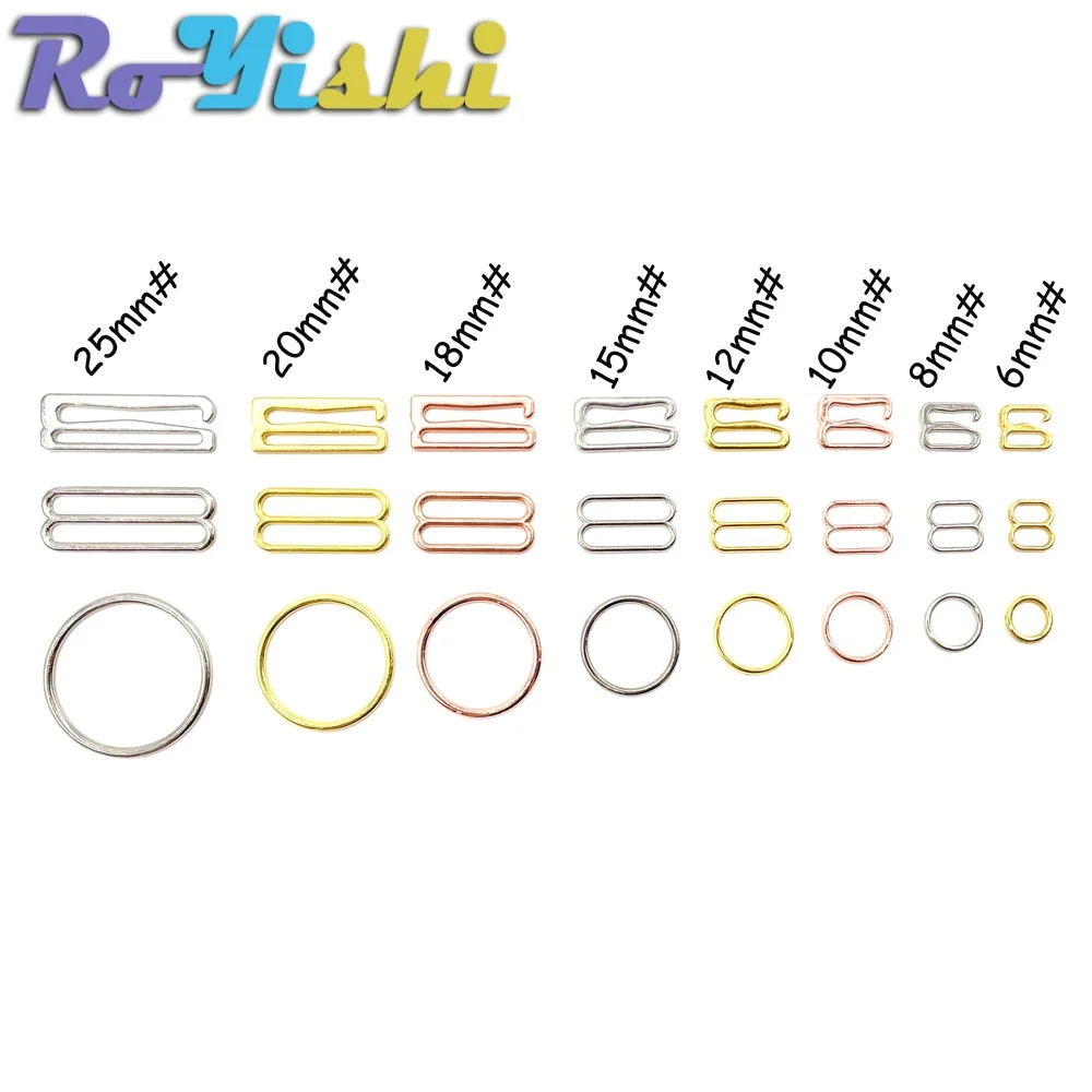 300pcs Bra Rings Sliders And Hooks Strap Adjusters Various Sizes Underwear Adjustment Accessories Bra Making Bramking Supplies