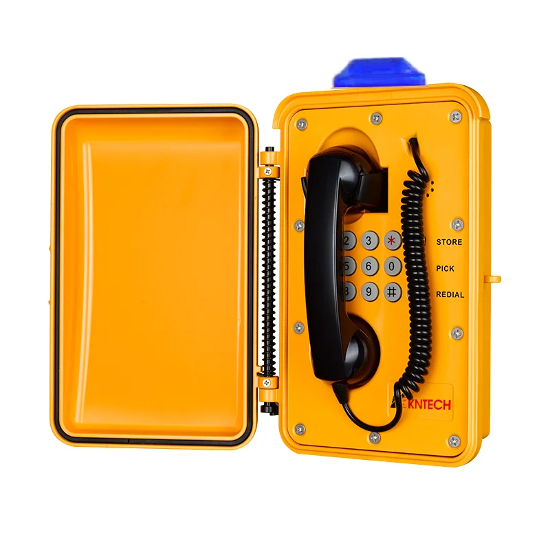 KNTECH Weather proof VoIP Analog Wall Mounted Telephone with Light Industry Emergency Phone for mines tunnel