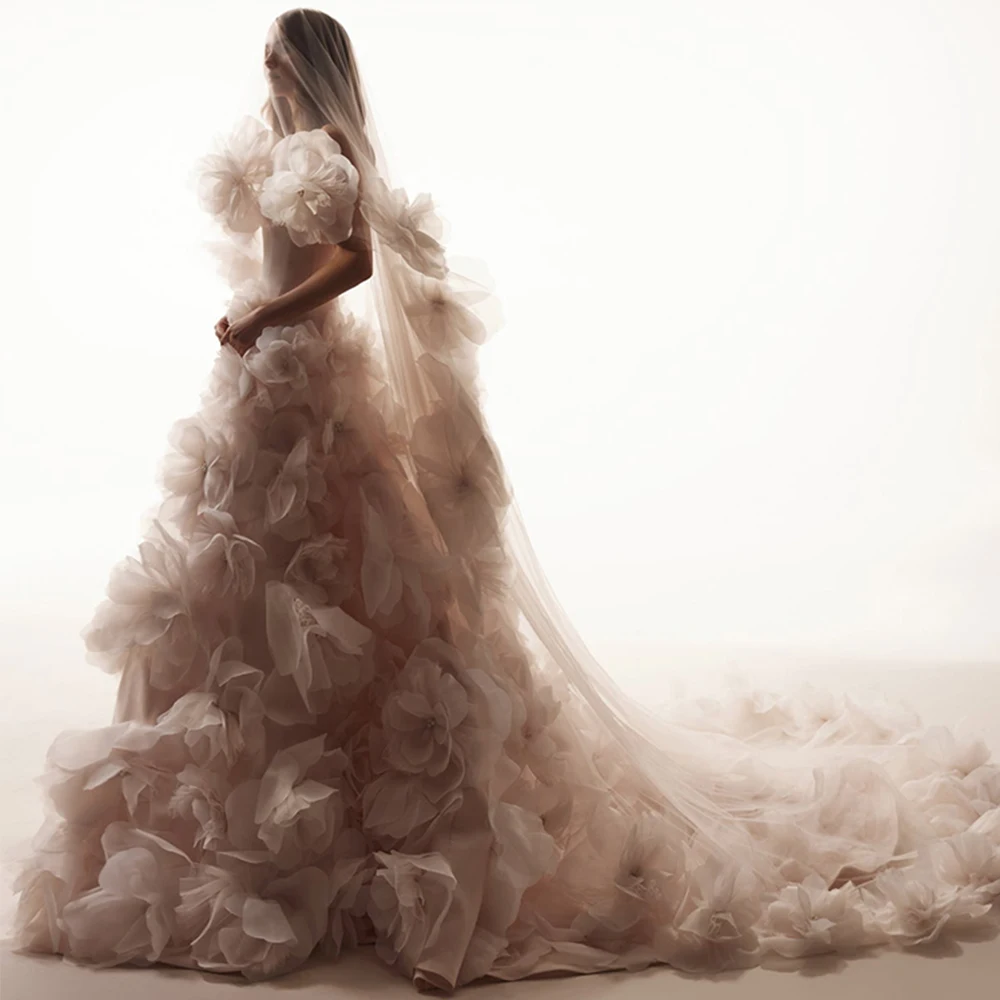 Wedding Veil for Bride 3D Flowers
