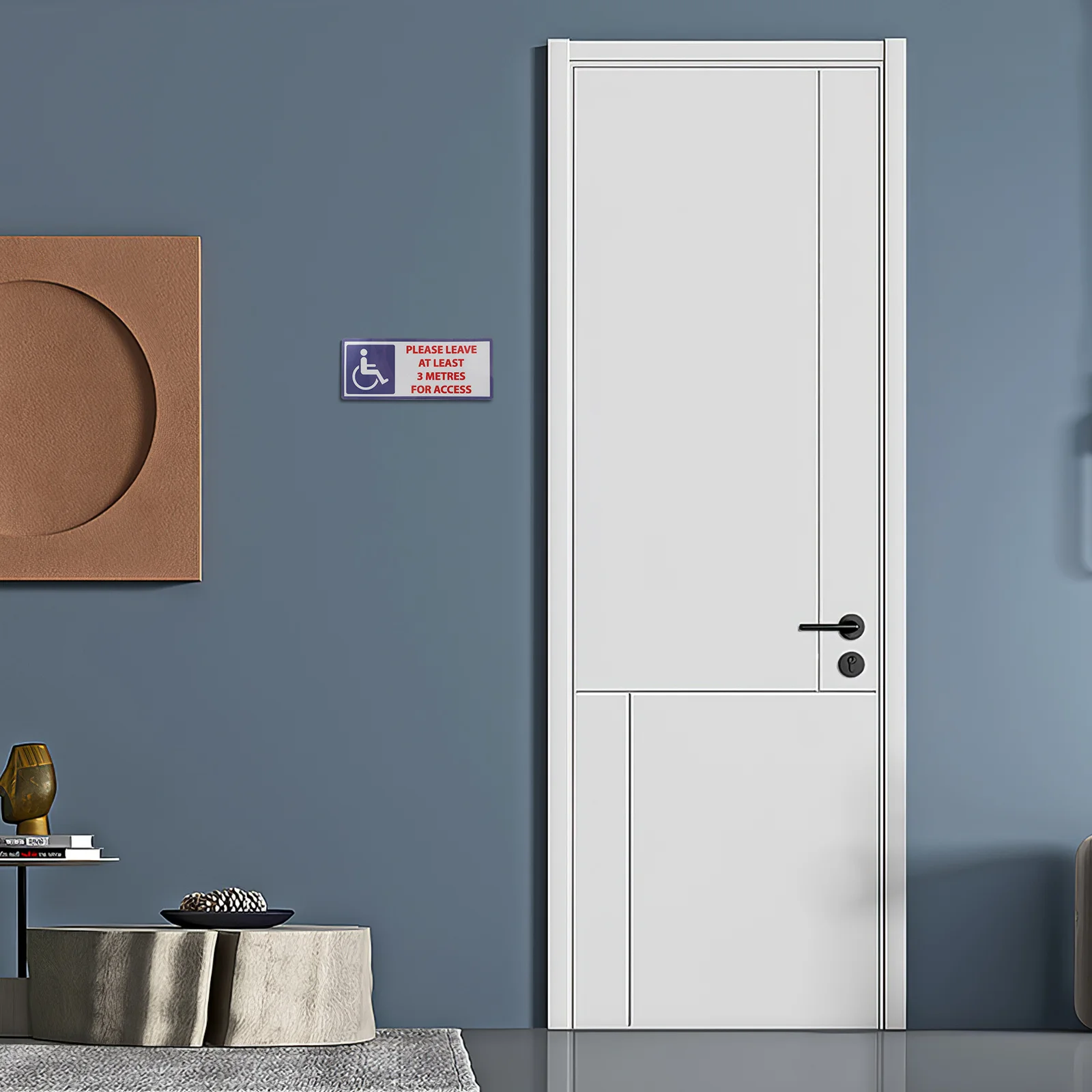 ملصق تحذير للمعاقين بعرض 3 أمتار علامة أمان متينة مقاومة للماء للاستخدام الداخلي والخارجي للمعاقين