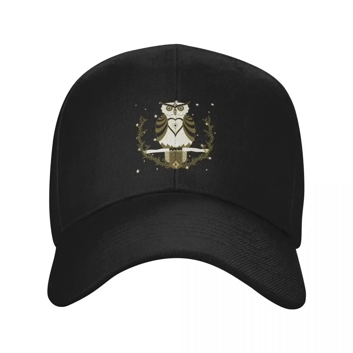 Gold Owl On Blue Background Baseball Cap Snap Back Hat Sun Cap Men's Baseball Women's