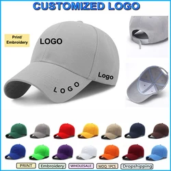 Custom Logo Hat Unisex Baseball Cap Men Women Snapback Hat Casual Solid Color Hip Hop Dad Caps Adult Sports Hat gorras hombre