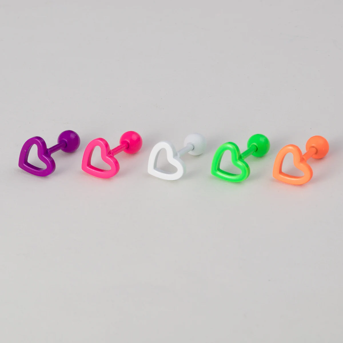 1/5 stücke bunte hohle Herz Ohr stecker für Frauen Ohr Piercing Stahl Lang hantel Tragus Knorpel Ohrring Helix Muschel niedlichen Schmuck – Detail 5