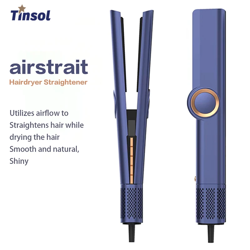 Airstrai 2-in-1 Hair Straightener Hair Dryer Wet & Dry Air Styling Straightener Air Wrap Negative Ion Portable Clamps