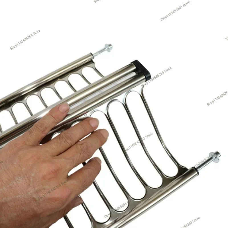 Stainless steel dish drain rack double-layer hanging punched basket hanging cabinet storage rack