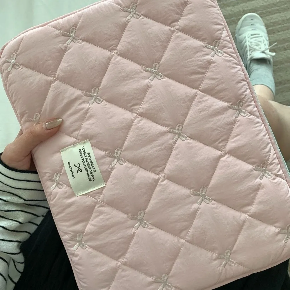 

Portable Cute Bow Laptop Sleeve Shockproof Soft Computer Bag 13-14inch Tablet Sleeve Case Travel