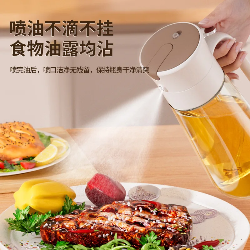 

Диспенсер-распылитель для масла 2-в-1 из стекла, герметичный, без подтеков, утолщенная бутылка для масла для кухни, для соевого соуса, уксуса, приправ