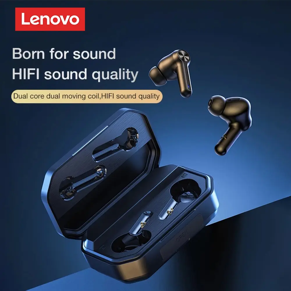 レノボlp3プロイヤホンtws Bluetooth 5.0ワイヤレスhifi音楽ヘッドセットディスプレイ1200mahバッテリーヘッドフォンゲーミングイヤフォン