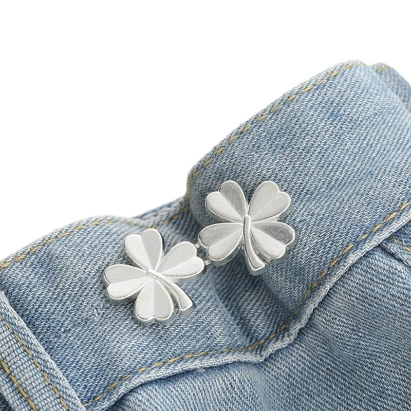 Y5GC Shamrock Brooches Pin Dress Clip Women Waist Tighten Buckle Clothing Accessory
