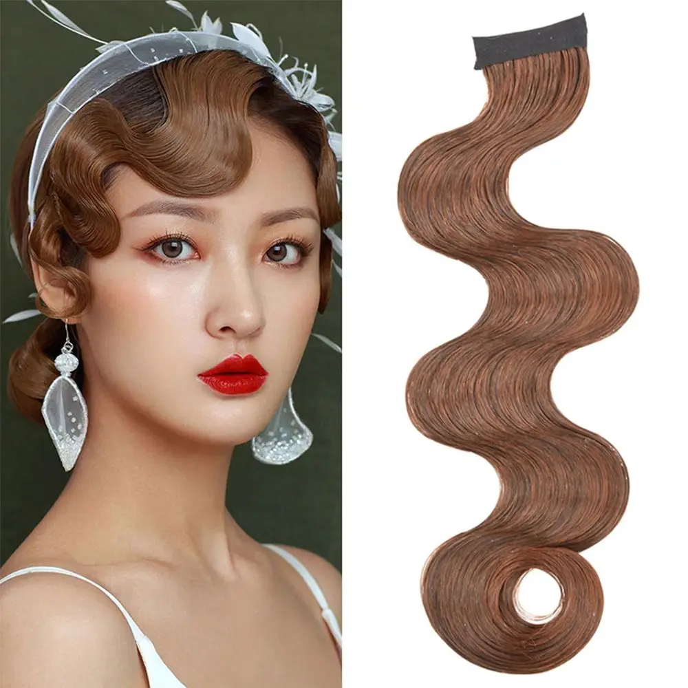 Retro Bride Hair Piece Wave Qipao Party Hair Accessory Curl Bangs Vintage Chinese Ancient Lady Cosplay Chinese Opera Headdress