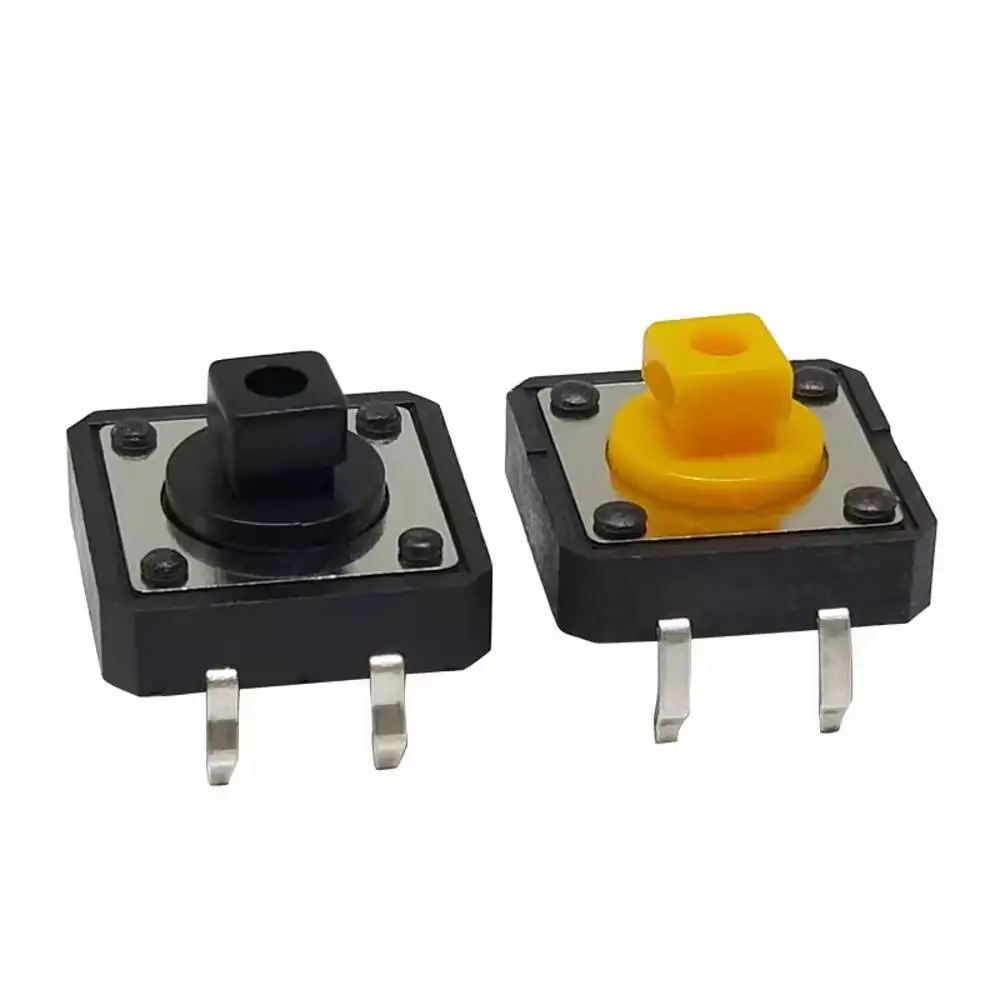 1000Pcs B3F-4055 12x12x7.3 mm Tactile Switches Black Yellow Square Push Button Tact Switch 12*12*7.3 mm Micro switch