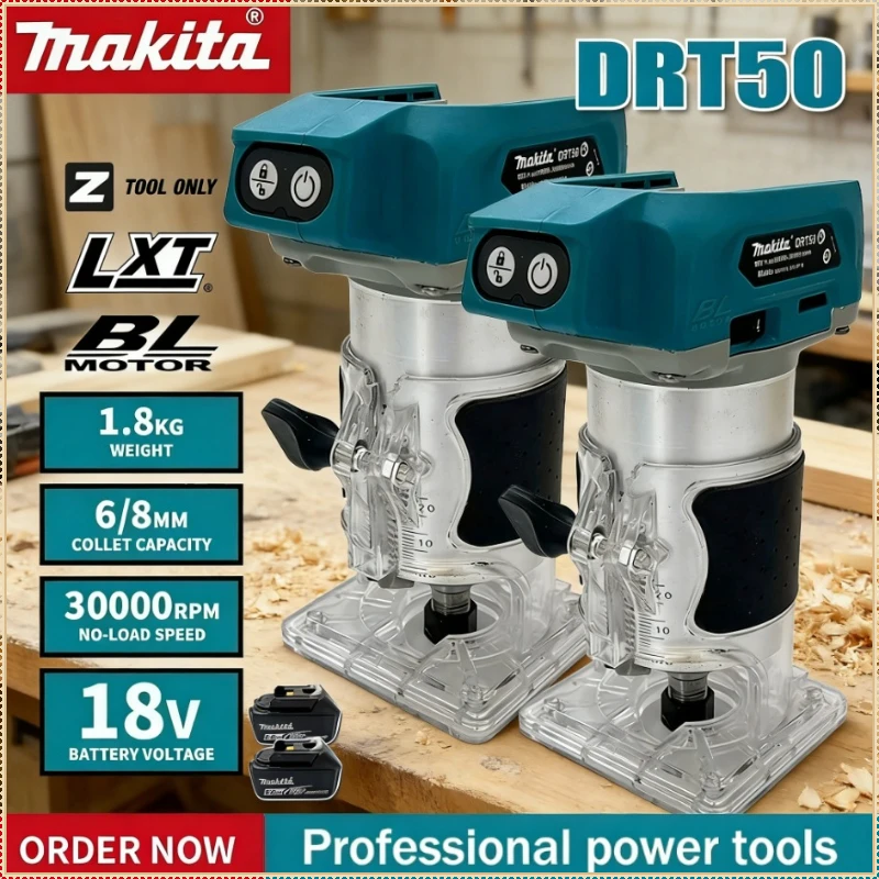 

Makita DRT50 Cordless Trimmer Rechargeable Trimming Machine Brushless Slotting Tool Milling Woodwork Engraving Machine