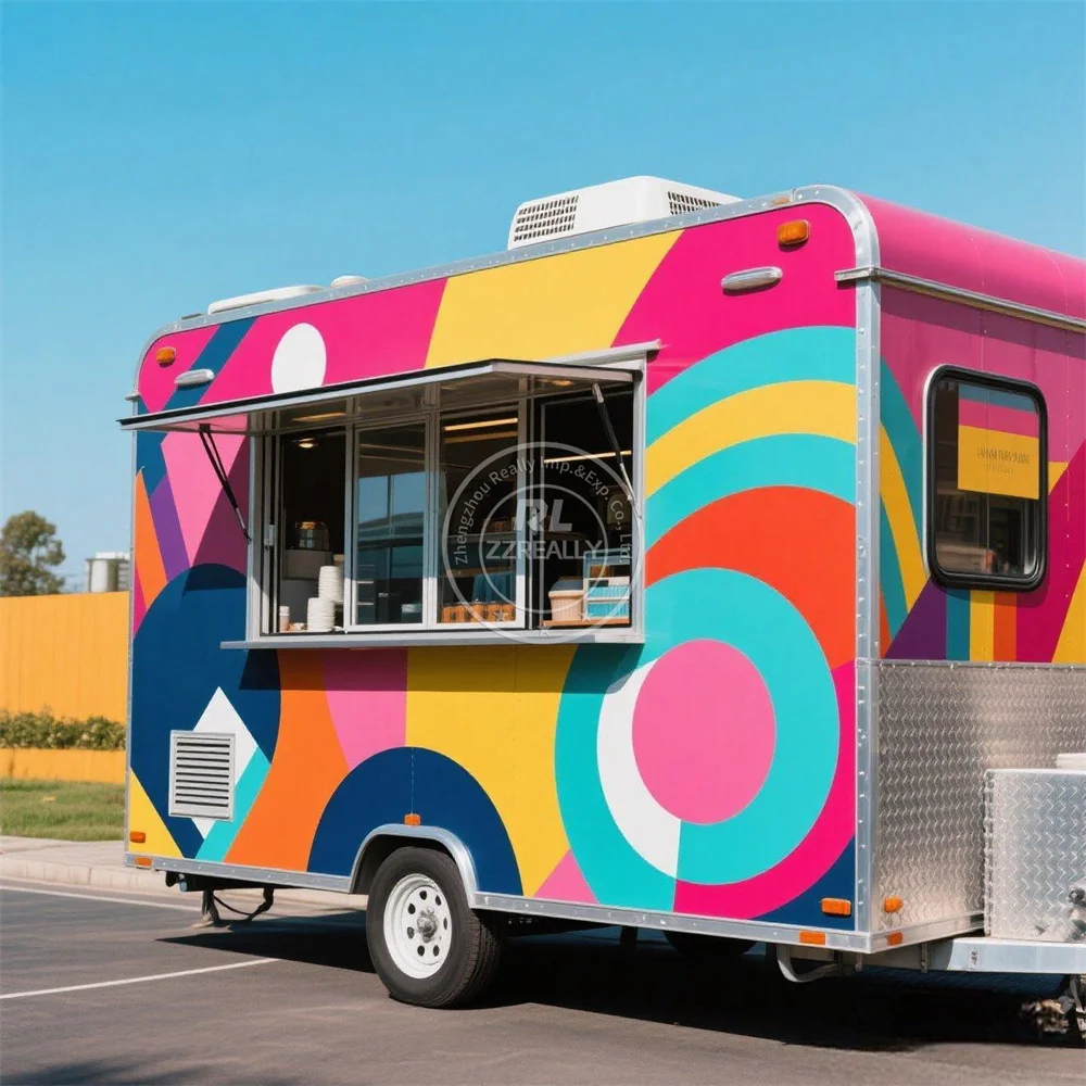 

Custom Mobile Bar Ice Cream Trailer Fast Food Truck Burger Coffee Catering Trailer Fully Equipped