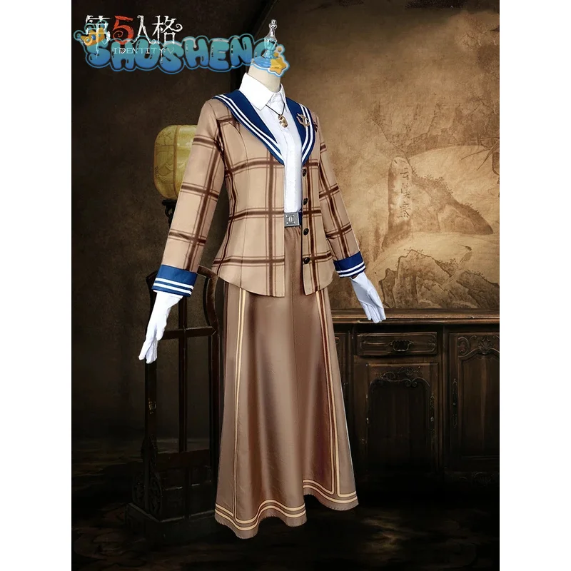 Game Identity V Alice Deross Reporter Cosplay Costume Party Christmas plaid sailor uniform dress accessories props girl new set