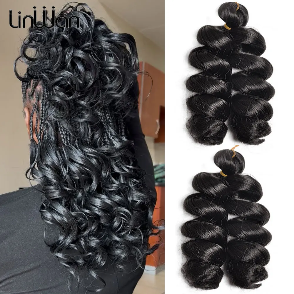 

Синтетические французские кудрявые волосы для плетения крючком, 14 дюймов, свободные волны, предварительно растянутые спиральные локоны, волосы для плетения, свободные волнистые пряди