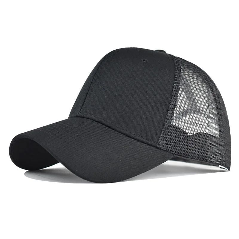 

Classic Mesh Simple Pure Cotton Breathable Baseball Plain Trucker Cap Snapback