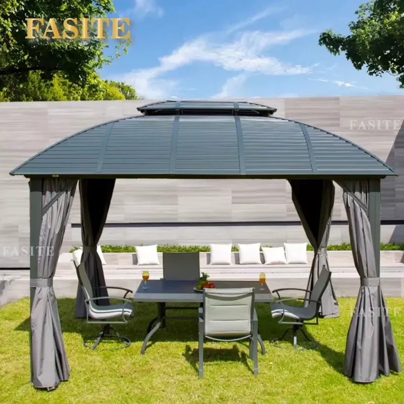 For Aluminum Alloy Electric Louvered Pergola Outdoor Garden Courtyard Awning Waterproof Sunshade Patio Leisure Canopy