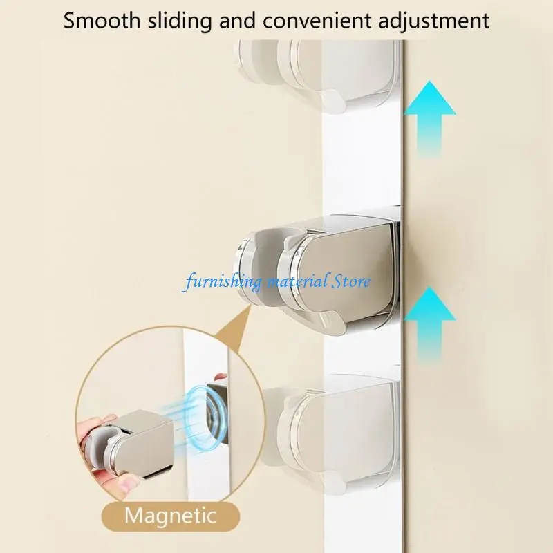 Y5GD No Drilling Metal Shower Slide Bar Wall Mounted Adjustable Shower Rack Enduring