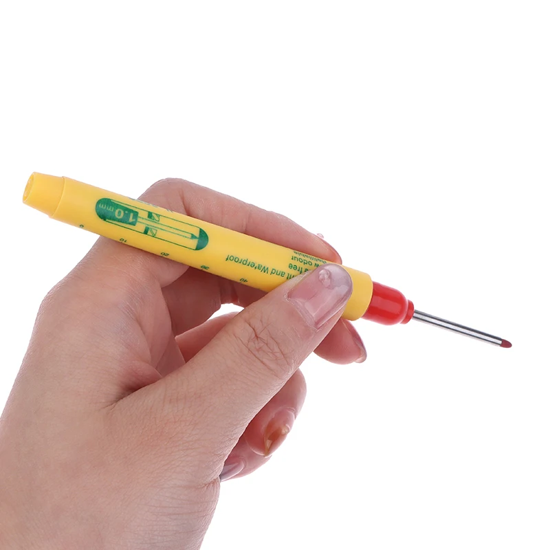 2Pcs 33mm Long Head Marking Pen Woodworking Decoration Deep Hole Waterproof Pen Woodworking Tools For Home Renovation