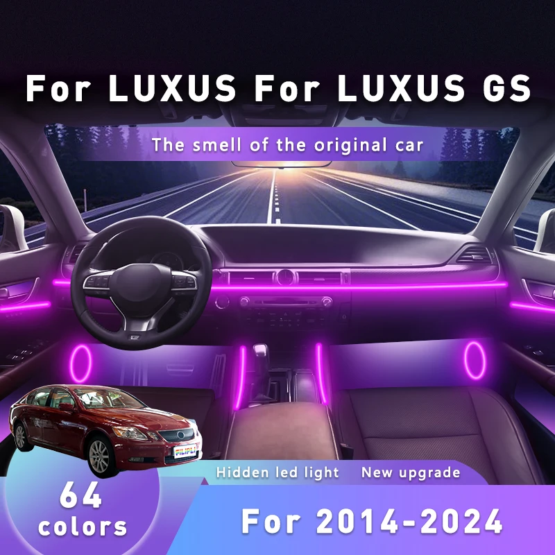 

FILIPLI For The LEXUS GS For 2019 Voice Controlled Car Interior LED Mood Light Cyberpunk Simple Installation Car Ambient Light