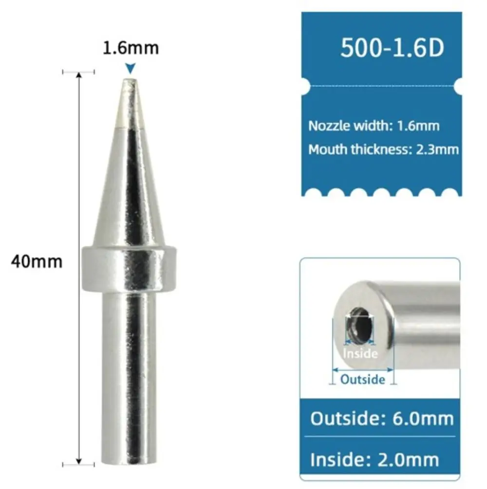 

10-pack QUICK universal 500 series straight-shaped soldering iron tips for 150W high-frequency soldering station 205/205H, etc.