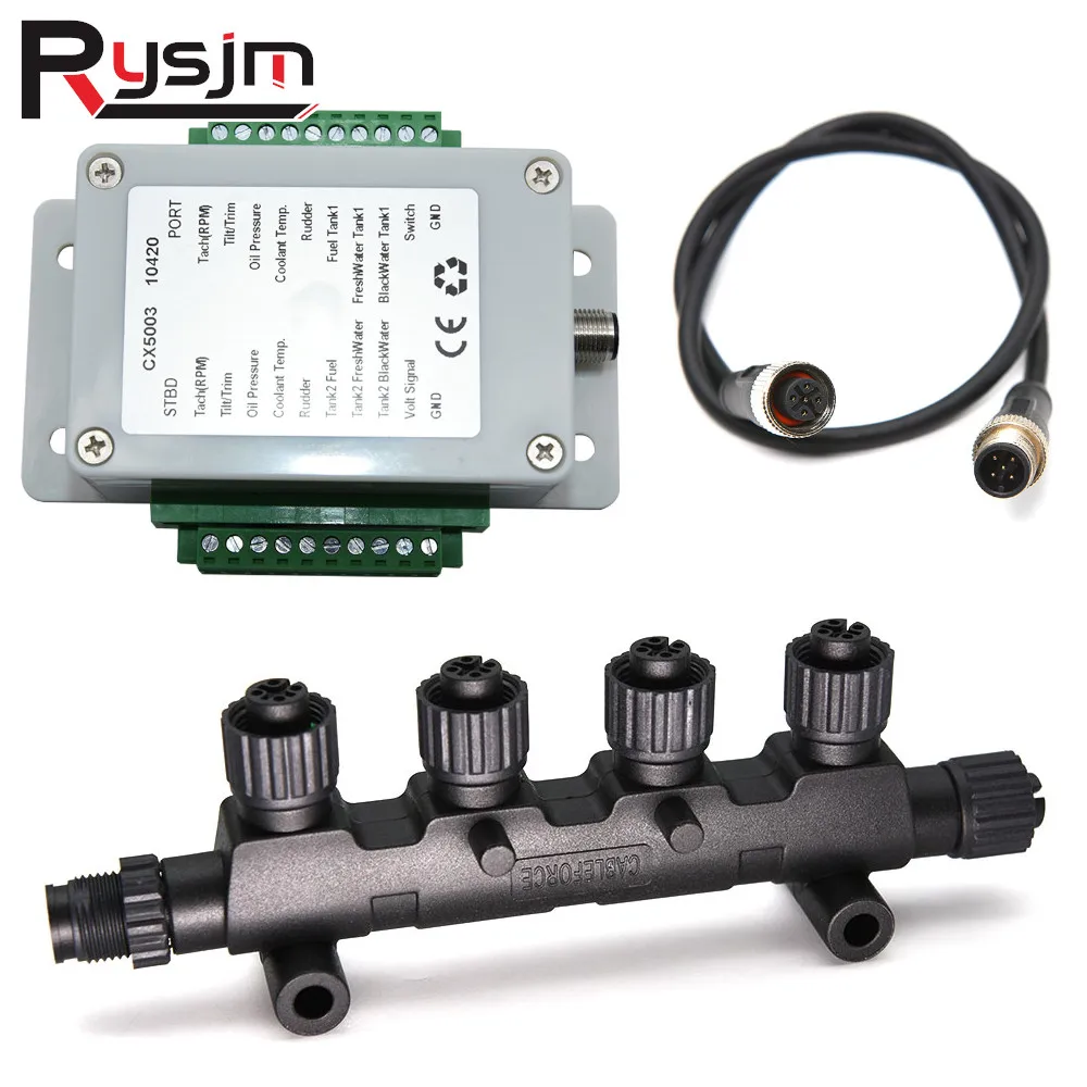 HD NMEA 2000 Converter Adapters Up to 18 Sensors Signal to NMEA2000 Cables Sockets Multifunction Converter Waterproof For Boat