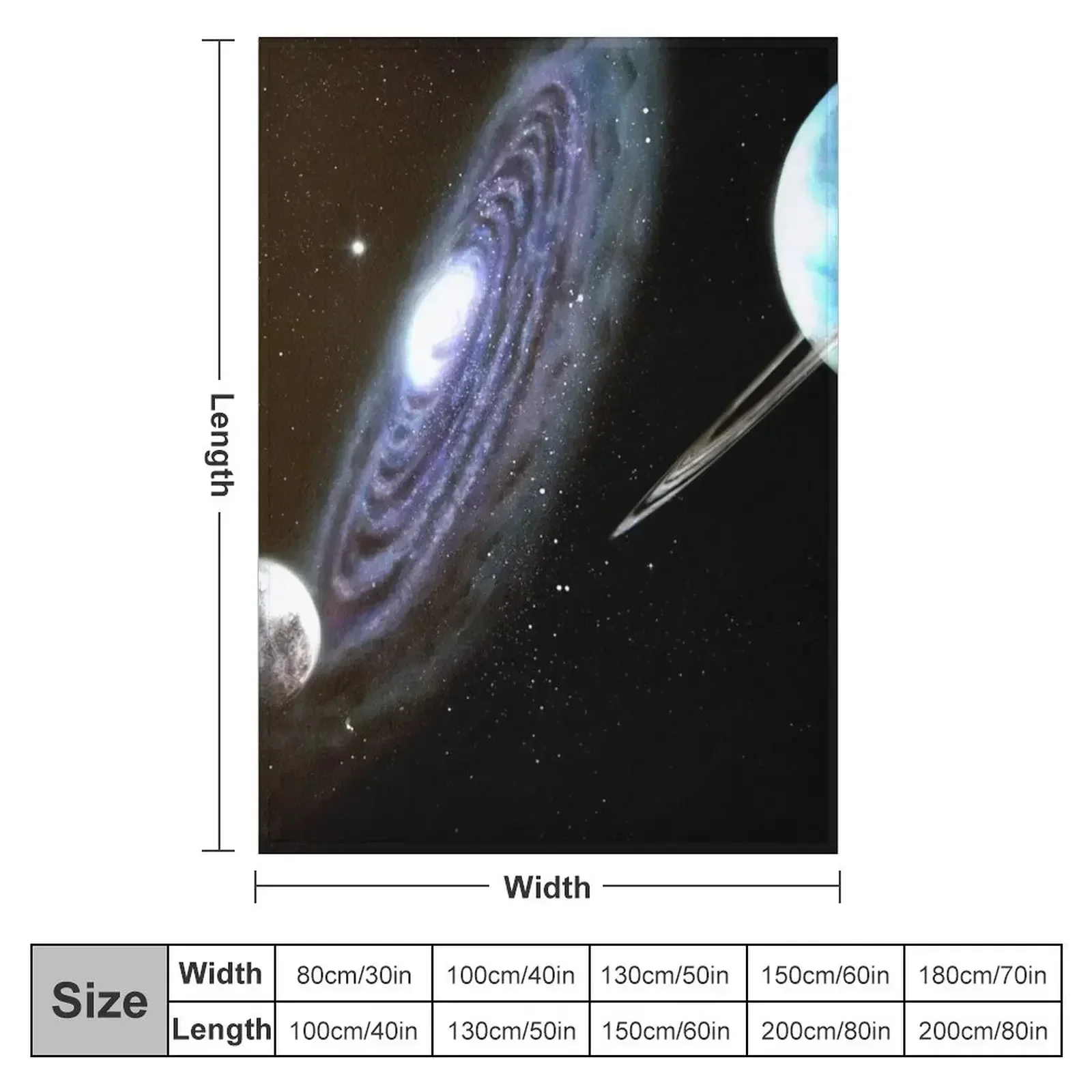 Galaxy and Planet With Moon Throw Blanket Multi-Purpose Picnic Soft Big Hair Plaid on the sofa Kid'S Blankets